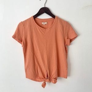 Madewell Orange Front Tie Top